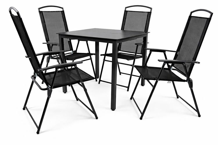 Produktbild: 5-tlg Sitzgruppe Gartenm&ouml;bel Tisch St&uuml;hle Set 80S
