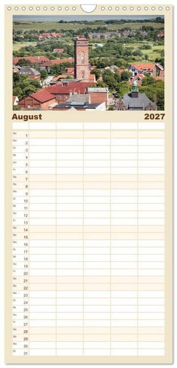 Produktbild: Familienplaner 2027 - Borkum - Momente einer Reise mit 5 Spalten (Wandkalender, 21 x 45 cm) CALVENDO