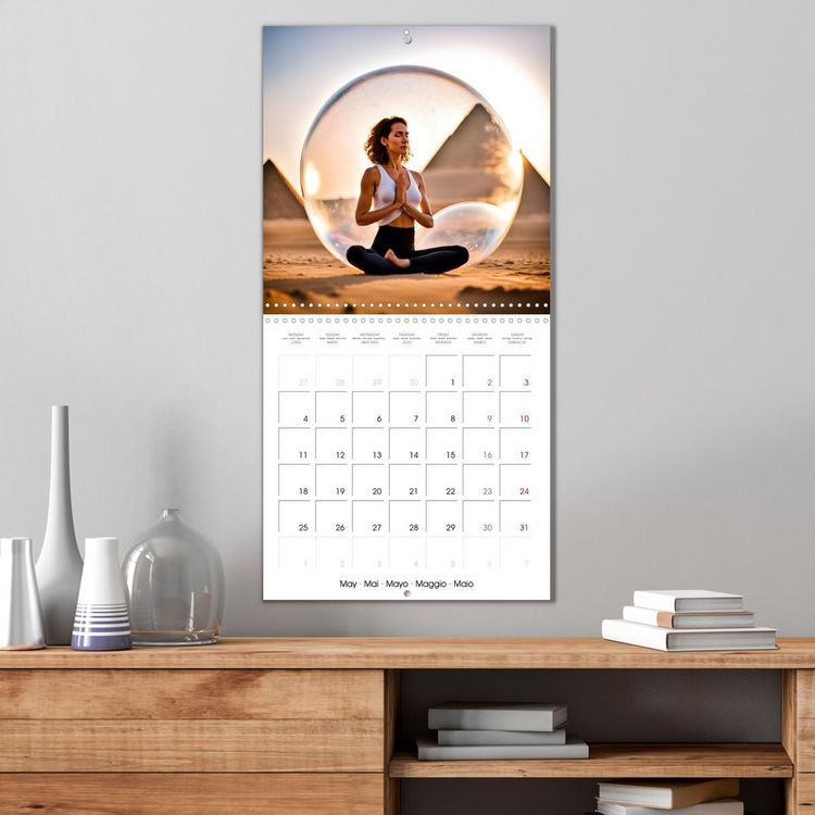 Produktbild: Soap bubble yoga dreams - AI Yoga journeys (Wall Calendar 2026 12 &times; 12 Inch) CALVENDO 12 Month Wall Calendar
