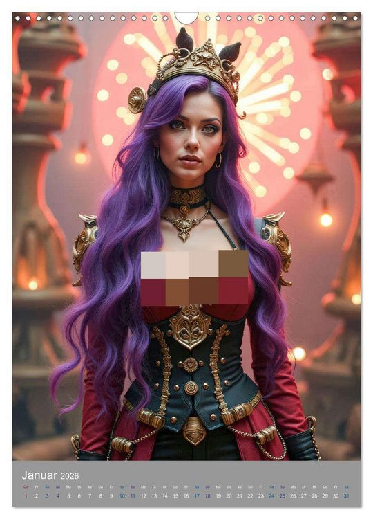 Produktbild: Steampunk Zirkus-Diven (Wandkalender 2026 DIN A3 hoch), CALVENDO Monatskalender
