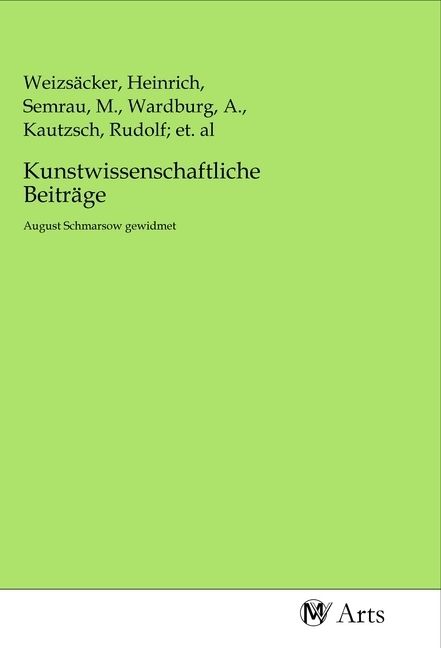 Produktbild: Kunstwissenschaftliche Beitr&auml;ge