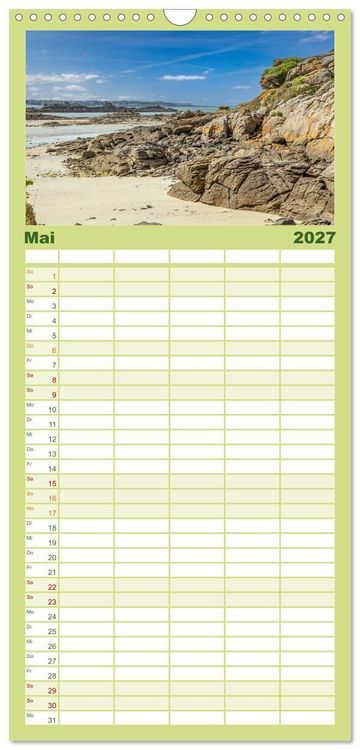 Produktbild: Familienplaner 2027 - Smaragdk&uuml;ste C&ocirc;te d'&Eacute;meraude. Der malerische Norden der Bretagne mit 5 Spalten (Wandkalender, 21 x 45 cm) CALVENDO