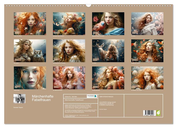 Produktbild: M&auml;rchenhafte Fabelfrauen (Wandkalender 2026 DIN A2 quer), CALVENDO Monatskalender