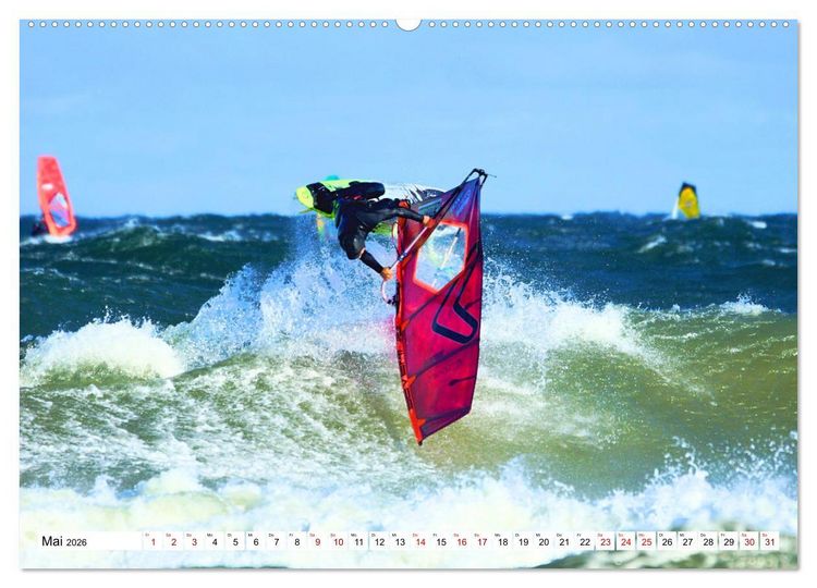 Produktbild: Funsport Windsurfen (hochwertiger Premium Wandkalender 2026 DIN A2 quer), Kunstdruck in Hochglanz