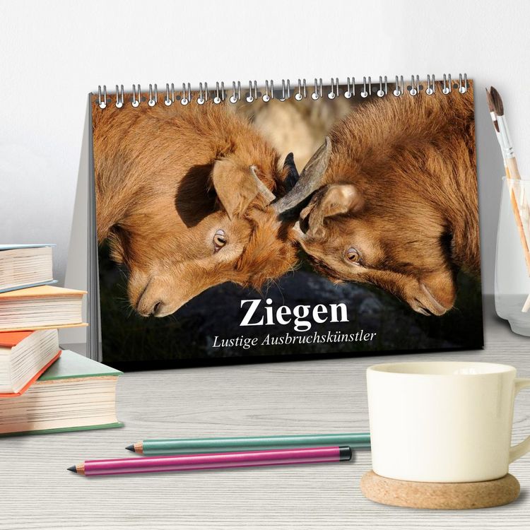 Produktbild: Ziegen. Lustige Ausbruchsk&uuml;nstler (Tischkalender 2026 DIN A5 quer), CALVENDO Monatskalender