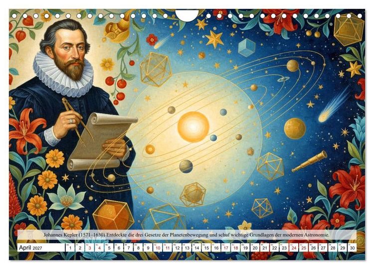 Produktbild: Pioniere der Astrophysik (Wandkalender 2027 DIN A4 quer), CALVENDO Monatskalender