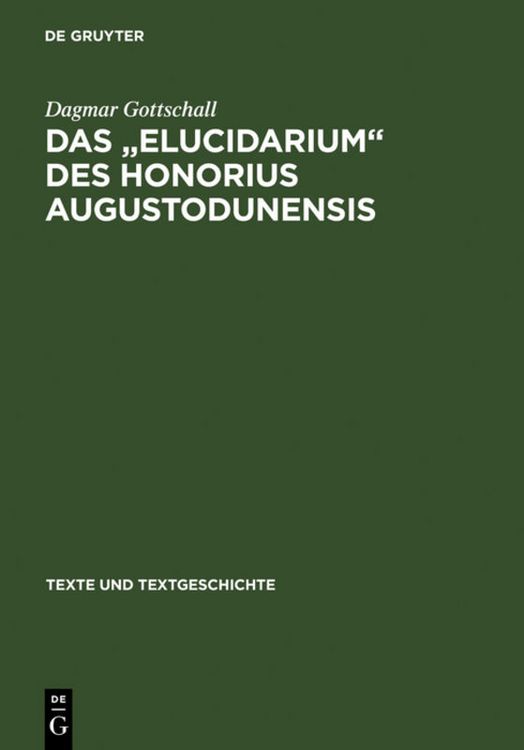 Produktbild: Das " Elucidarium " des Honorius Augustodunensis