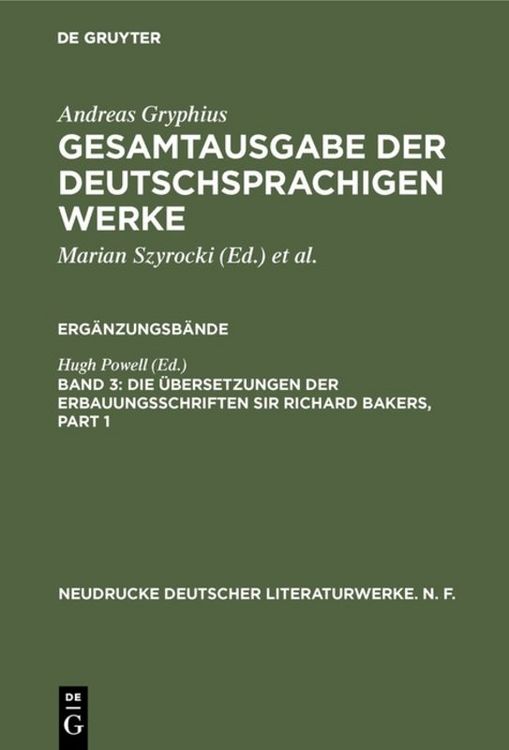 Produktbild: Die &Uuml;bersetzungen der Erbauungsschriften Sir Richard Bakers