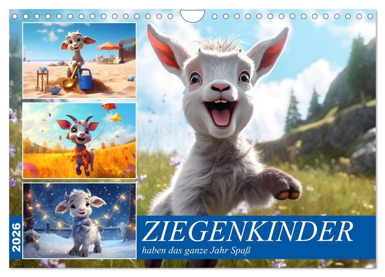 Produktbild: Ziegenkinder haben das ganze Jahr Spa&szlig; (Wandkalender 2026 DIN A4 quer), CALVENDO Monatskalender