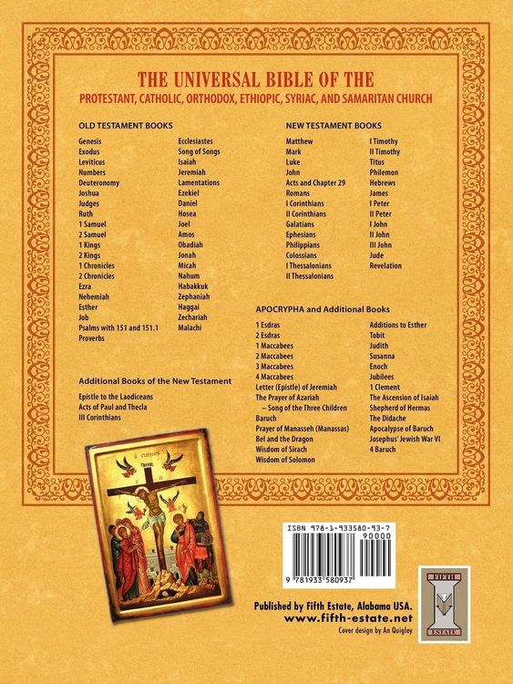 Produktbild: The Universal Bible Of The Protestant, Catholic, Orthodox, Ethiopic, Syriac, and Samaritan Church