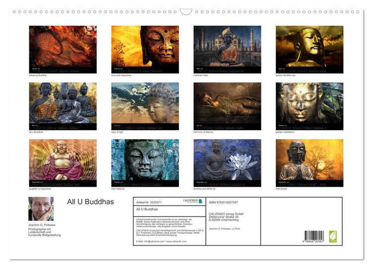 Produktbild: All U Buddhas (Wandkalender 2026 DIN A2 quer), CALVENDO Monatskalender