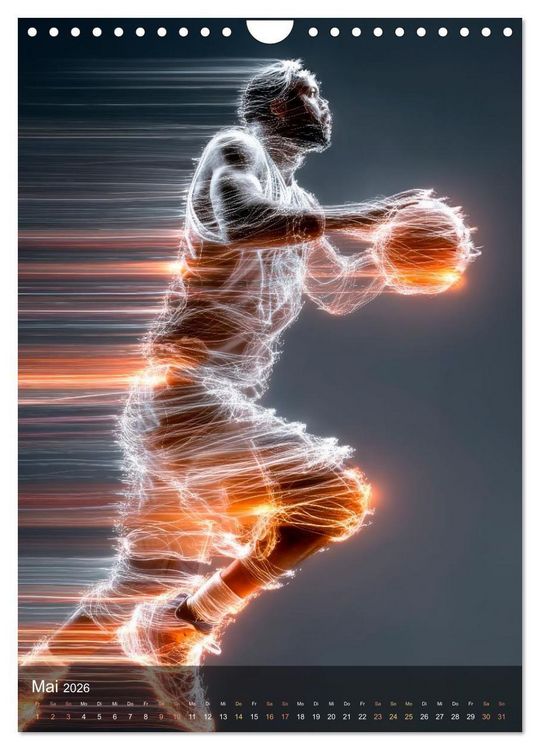 Produktbild: Basketball - Die visuelle Kraft des Sports (Wandkalender 2026 DIN A4 hoch), CALVENDO Monatskalender