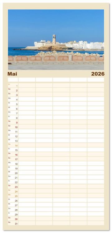 Produktbild: Familienplaner 2026 - Oman - Historische Perle des Orients mit 5 Spalten (Wandkalender, 21 x 45 cm) CALVENDO