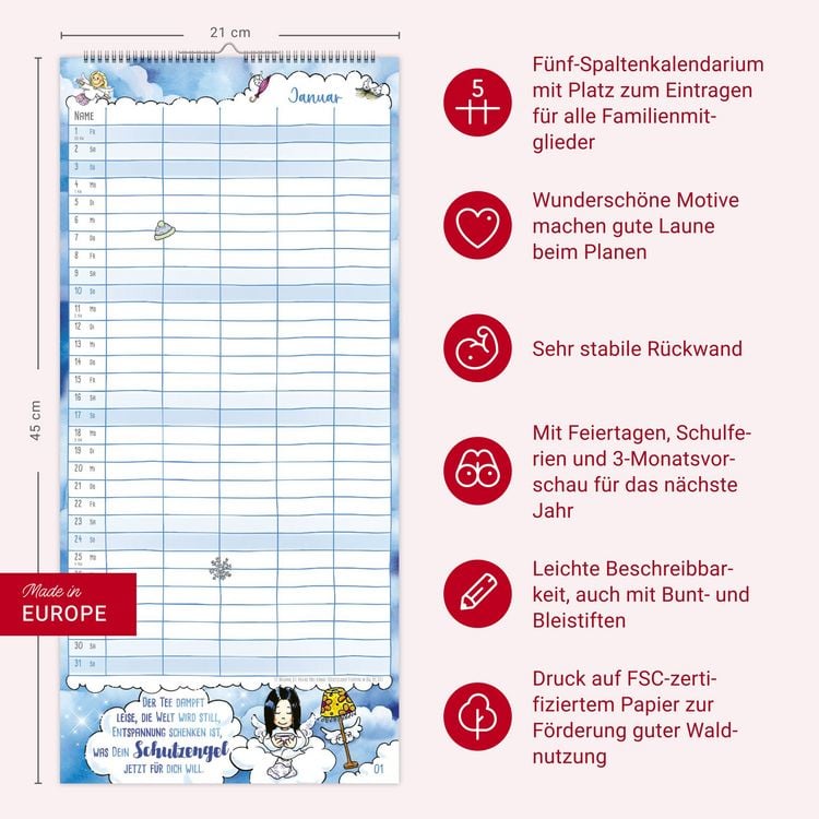 Produktbild: times&more Schutzengel Familienplaner 2027