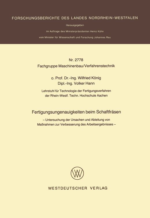 Produktbild: Fertigungsungenauigkeiten beim Schaftfr&auml;sen