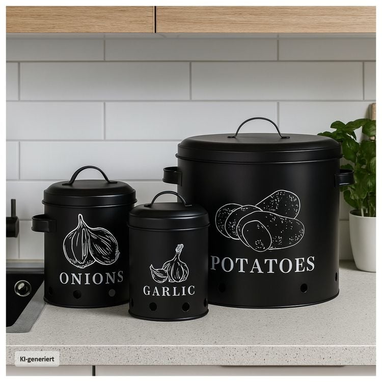 Produktbild: HTI-Living Vorratsdosen f&uuml;r Kartoffeln, Zwiebeln, Knoblauch