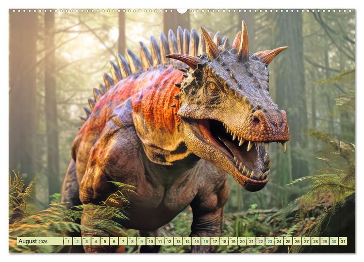 Produktbild: Urzeittiere - KI-Fantasiebilder (Wandkalender 2026 DIN A2 quer), CALVENDO Monatskalender