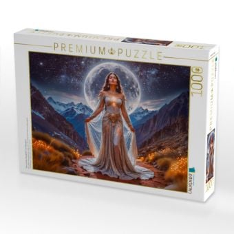 Produktbild: CALVENDO Puzzle Mama Quilla, Mondg&ouml;ttin mit Silberglanz | 1000 Teile Lege-Gr&ouml;&szlig;e 64x48cm Foto-Puzzle f&uuml;r gl&uuml;ckliche Stunden