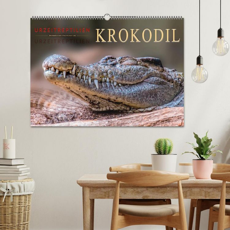 Produktbild: Urzeitreptilien - Krokodil (Wandkalender 2026 DIN A2 quer), CALVENDO Monatskalender