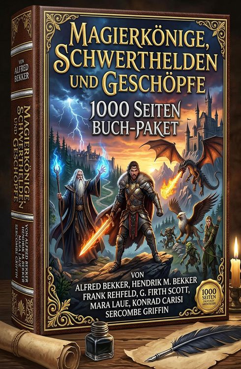 Produktbild: Magierk&ouml;nige, Schwerthelden und Gesch&ouml;pfe: 1000 Seiten Fantasy Buch-Paket
