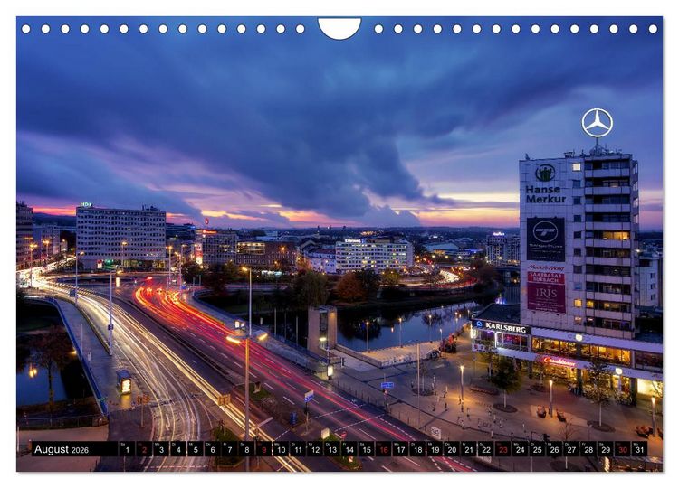 Produktbild: City Lights Saarbr&uuml;cken (Wandkalender 2026 DIN A4 quer), CALVENDO Monatskalender