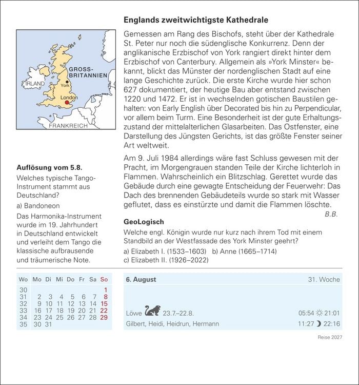 Produktbild: Reise Tagesabrei&szlig;kalender 2027 - Kulturkalender - St&auml;dte, Menschen, Landschaften