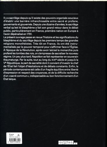 Produktbild: Sacril&egrave;ge ! : l'Etat, les religions et le sacr&eacute;