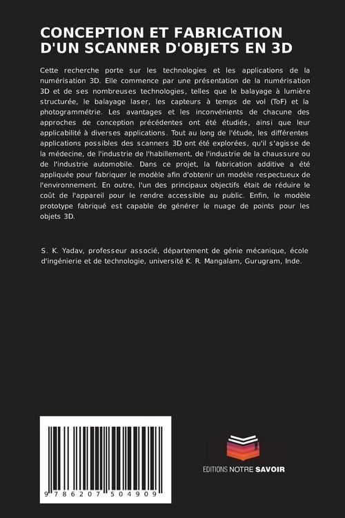 Produktbild: Conception Et Fabrication D'un Scanner D'objets En 3d