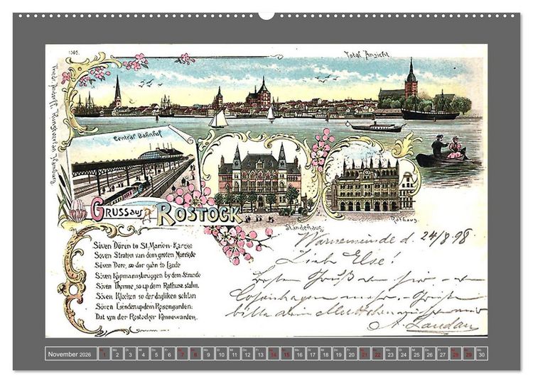 Produktbild: Gru&szlig; aus Rostock (hochwertiger Premium Wandkalender 2026 DIN A2 quer), Kunstdruck in Hochglanz