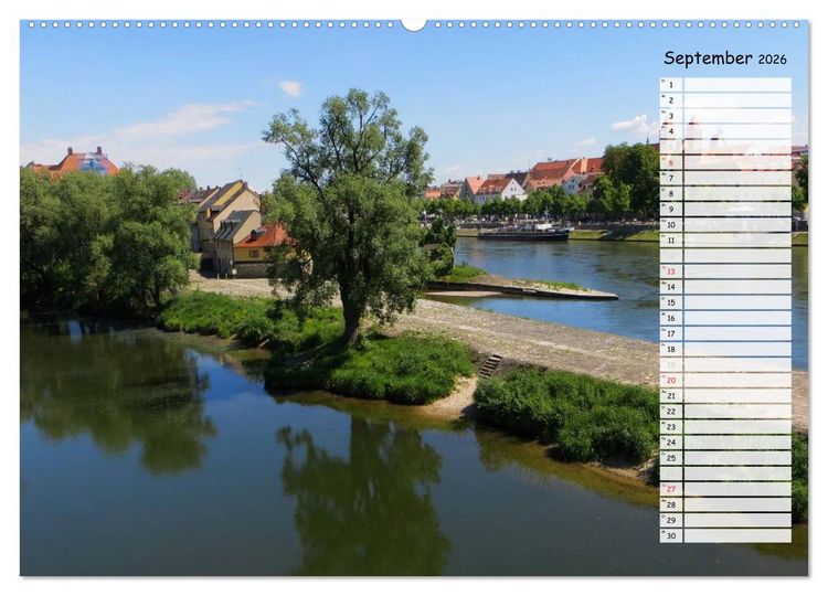 Produktbild: Regensburg erleben (hochwertiger Premium Wandkalender 2026 DIN A2 quer), Kunstdruck in Hochglanz