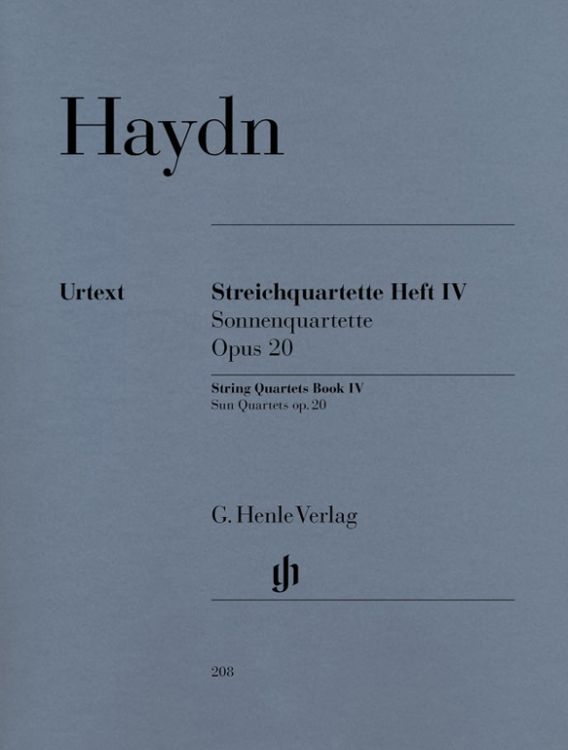 Produktbild: Joseph Haydn - Streichquartette Heft IV op. 20 (Sonnenquartette)