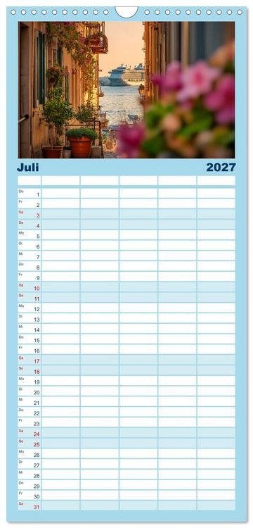 Produktbild: Familienplaner 2027 - Kreuzfahrtschiffe Kalender - Kreuzfahrten und Giganten der Meere mit 5 Spalten (Wandkalender, 21 x 45 cm) CALVENDO