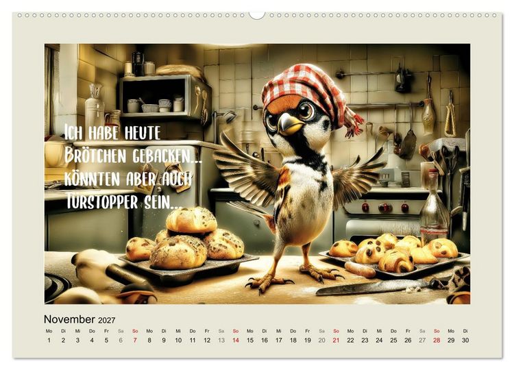 Produktbild: Kesse Spatzen (Wandkalender 2027 DIN A2 quer), CALVENDO Monatskalender