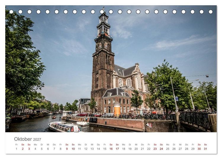 Produktbild: Amsterdam - Wasserstra&szlig;en und Grachten (Tischkalender 2027 DIN A5 quer), CALVENDO Monatskalender