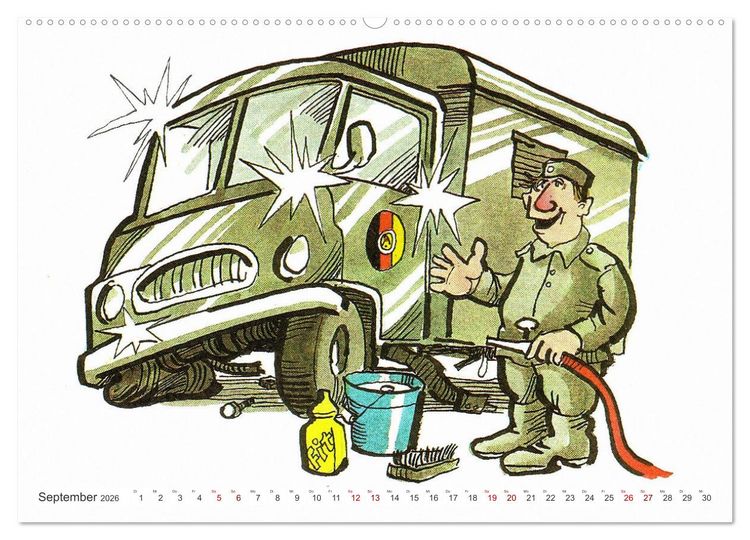 Produktbild: Da lachte die NVA - Karikaturen aus der DDR (hochwertiger Premium Wandkalender 2026 DIN A2 quer), Kunstdruck in Hochglanz