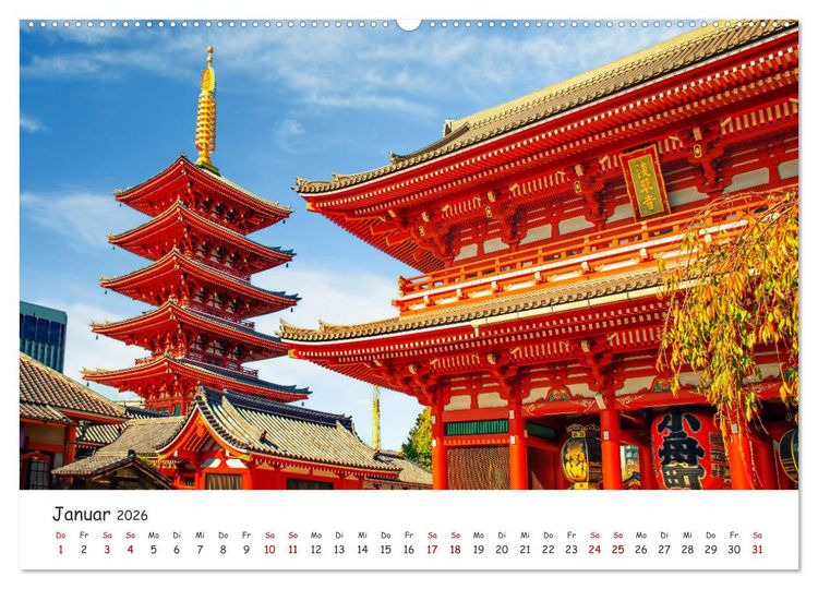 Produktbild: Japanische Tempel und Schreine (hochwertiger Premium Wandkalender 2026 DIN A2 quer), Kunstdruck in Hochglanz