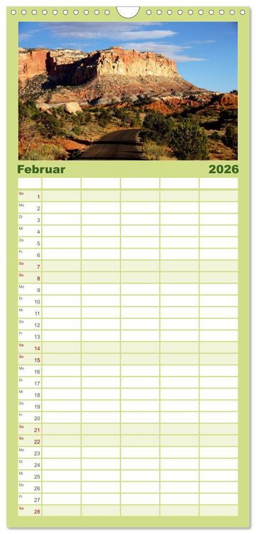 Produktbild: Familienplaner 2026 - USA-S&uuml;dwesten von seiner sch&ouml;nsten Seite 2026 mit 5 Spalten (Wandkalender, 21 x 45 cm) CALVENDO