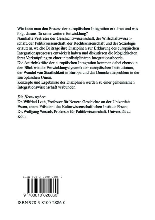 Produktbild: Theorien europ&auml;ischer Integration