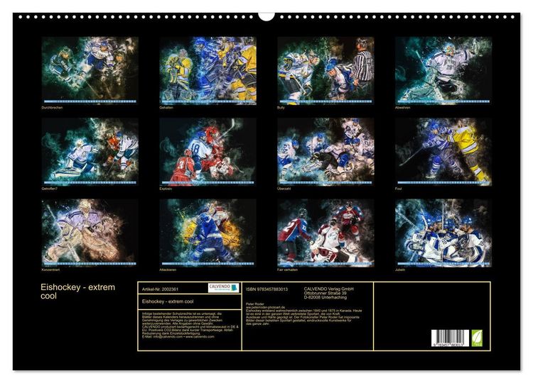Produktbild: Eishockey - extrem cool (Wandkalender 2026 DIN A2 quer), CALVENDO Monatskalender