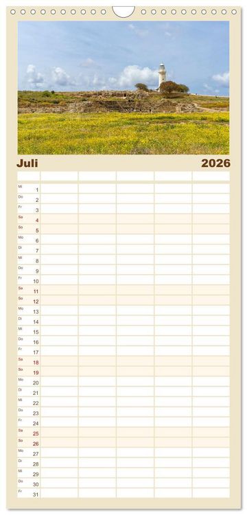 Produktbild: Familienplaner 2026 - Zauberhaftes Zypern mit 5 Spalten (Wandkalender, 21 x 45 cm) CALVENDO