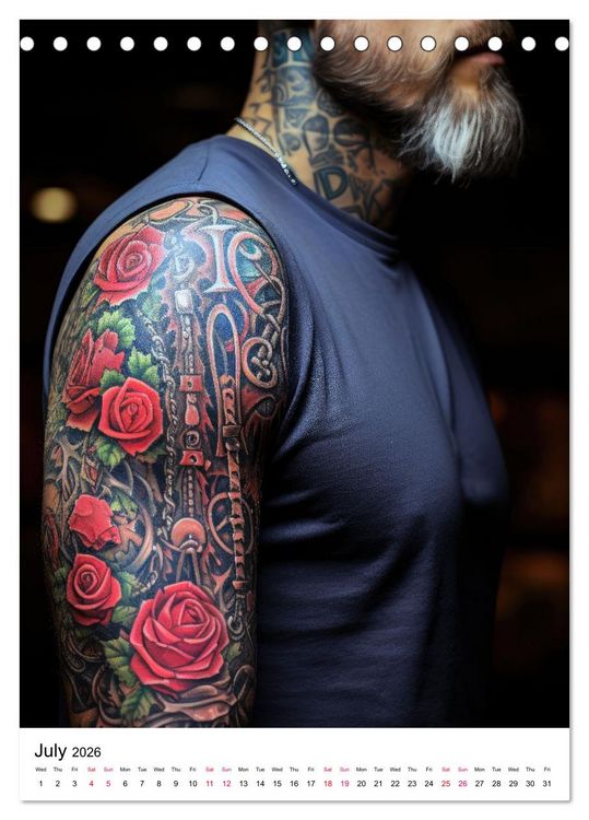 Produktbild: Tattoo Tales (Desk Calendar 2026 DIN A5 portrait), CALVENDO 12 Month DeskCalendar