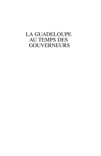 Produktbild: Guadeloupe au temps des gouverneurs la