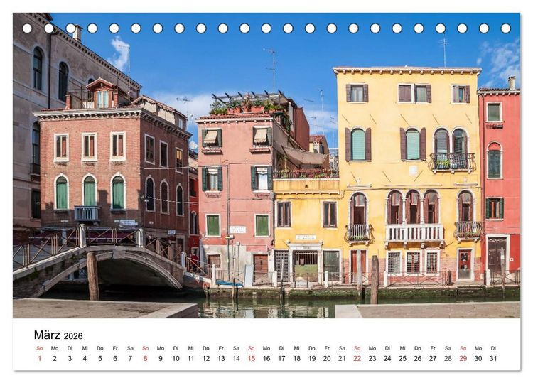 Produktbild: Die Attraktionen von Venedig (Tischkalender 2026 DIN A5 quer), CALVENDO Monatskalender