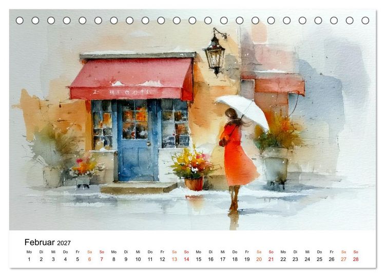 Produktbild: Paris in sanften Farben (Tischkalender 2027 DIN A5 quer), CALVENDO Monatskalender