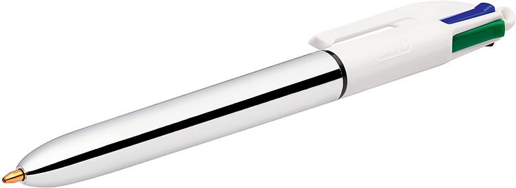 Produktbild: BIC Kugelschreiber 4 Colours Shine silber 12er Set