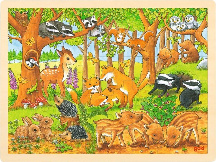 Produktbild: Einlegepuzzle Tierkinder im Wald