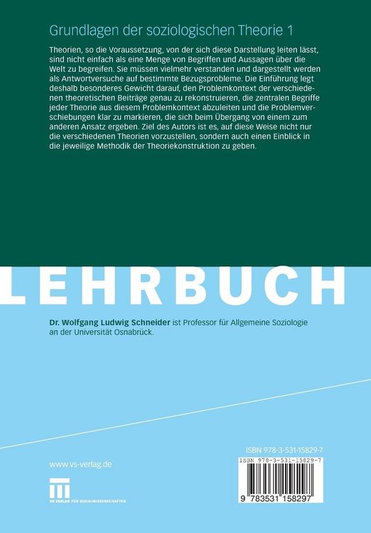 Produktbild: Grundlagen der soziologischen Theorie