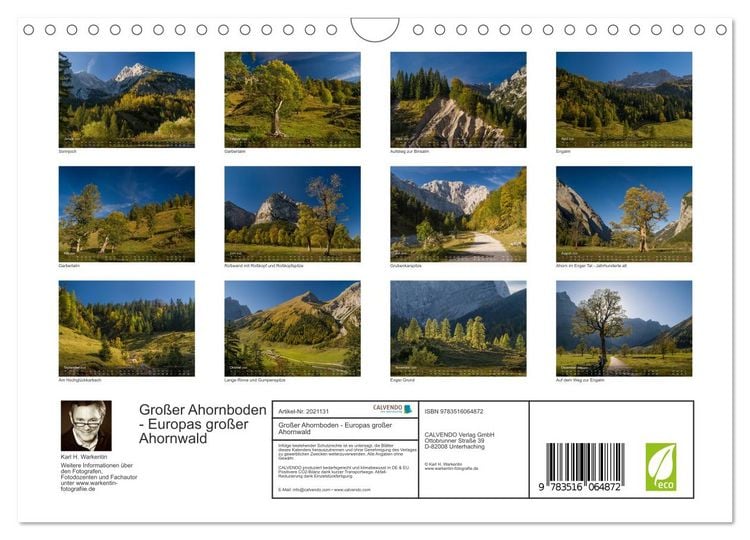 Produktbild: Gro&szlig;er Ahornboden - Europas gro&szlig;er Ahornwald (Wandkalender 2026 DIN A4 quer), CALVENDO Monatskalender