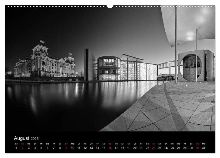 Produktbild: Berlin Monochrome (hochwertiger Premium Wandkalender 2026 DIN A2 quer), Kunstdruck in Hochglanz