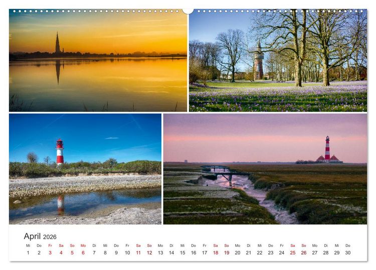 Produktbild: Schleswig-Holsteinische Impressionen (hochwertiger Premium Wandkalender 2026 DIN A2 quer), Kunstdruck in Hochglanz